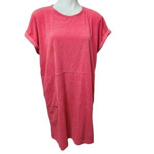 J. Jill terrycloth dress coverup pink sixes Large pockets
